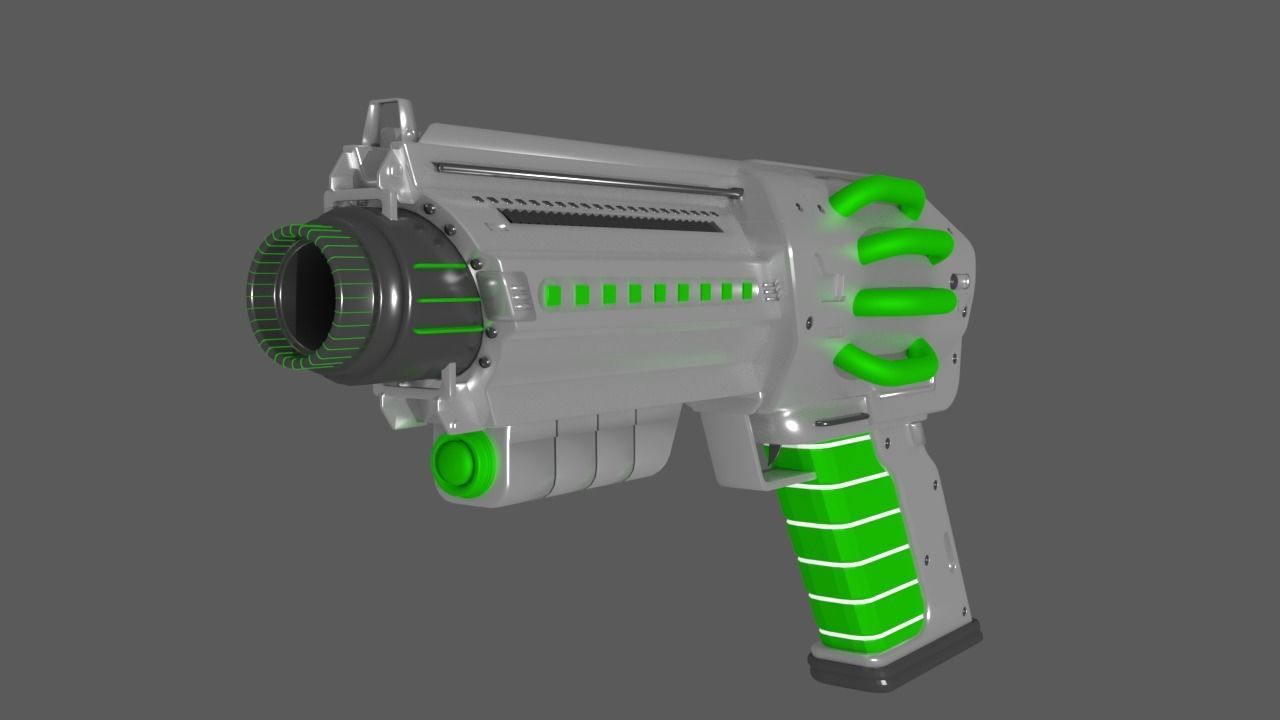 Sci fi Blaster Hand Gun 3D model_8