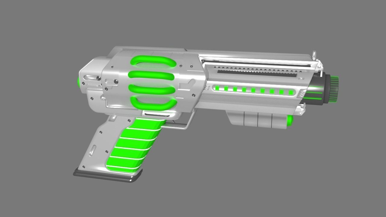 Sci fi Blaster Hand Gun 3D model_2