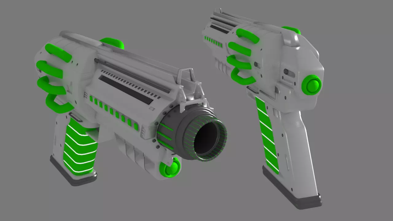 Sci fi Blaster Hand Gun 3D model_0