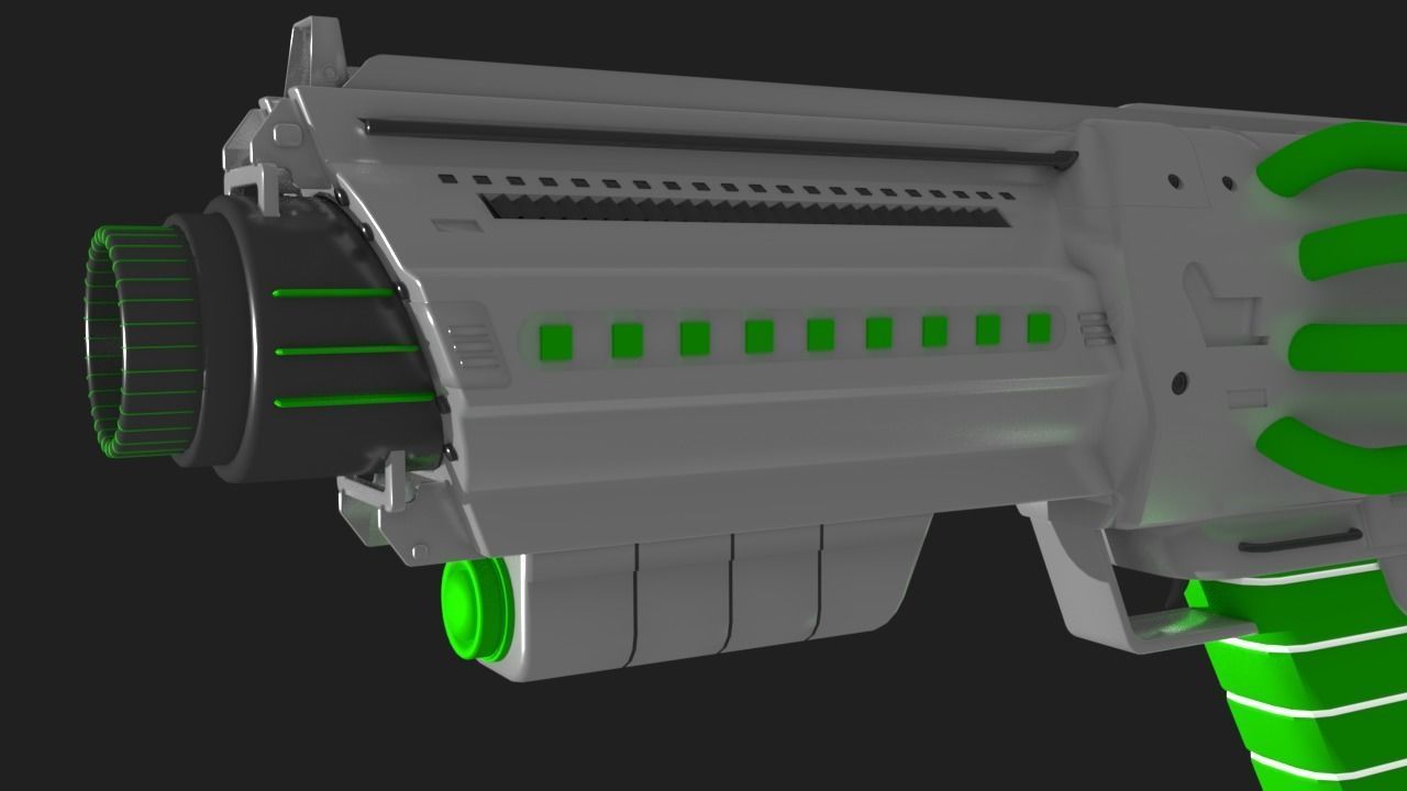 Sci fi Blaster Hand Gun 3D model_10