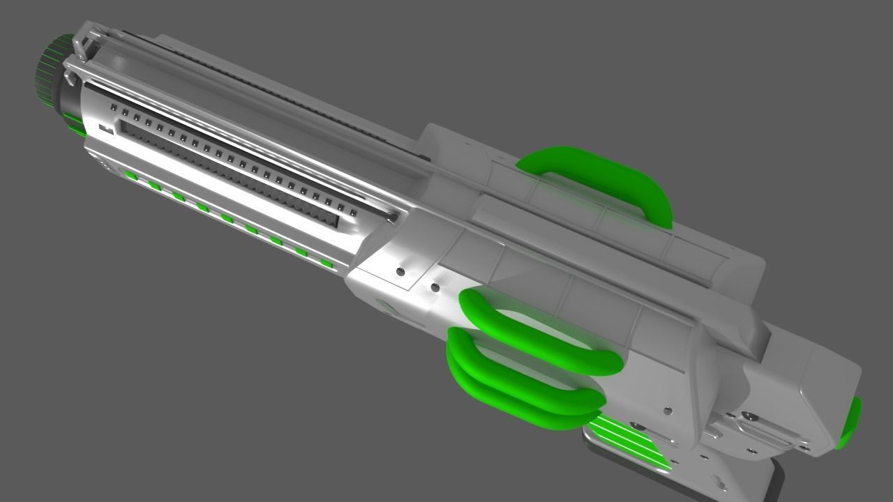 Sci fi Blaster Hand Gun 3D model_9