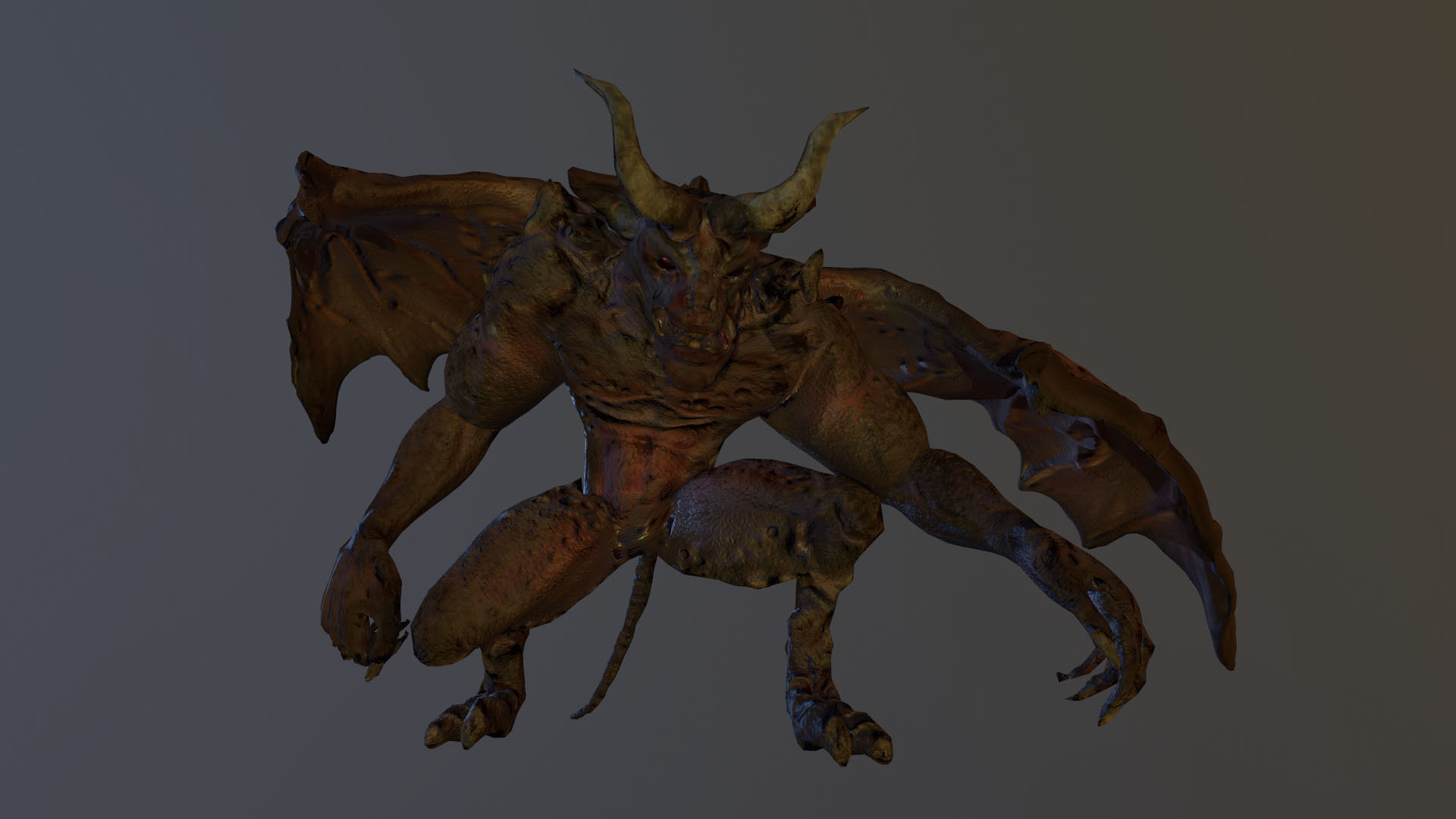 Demon Inferior Low-poly 3D model_17