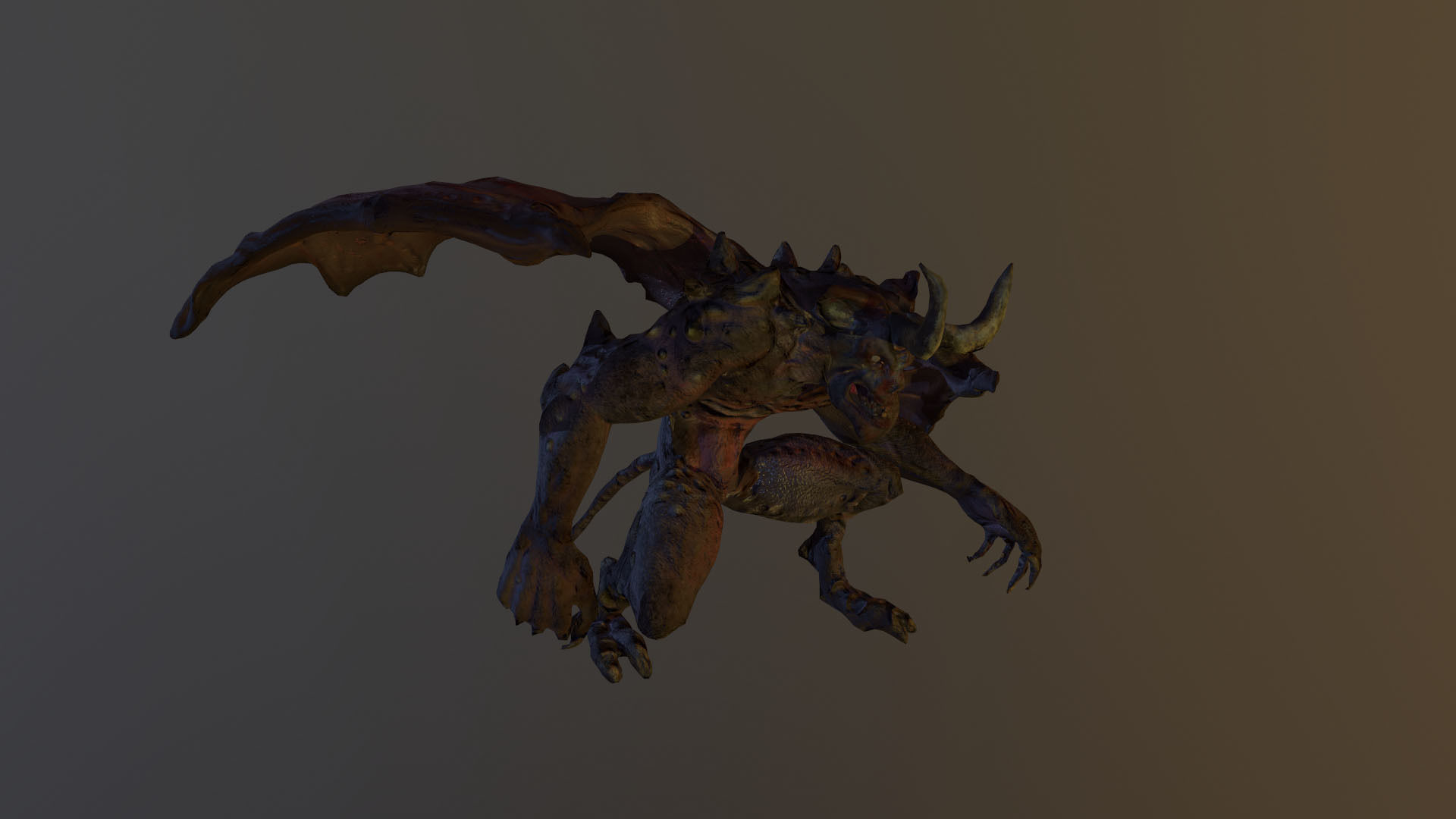 Demon Inferior Low-poly 3D model_16