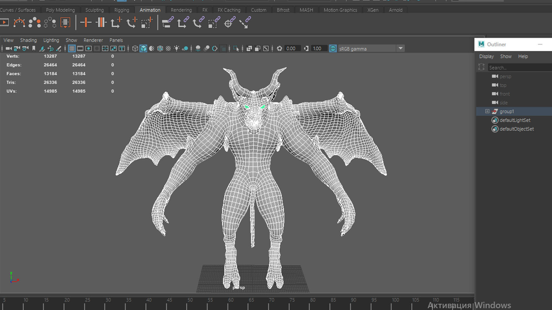 Demon Inferior Low-poly 3D model_18