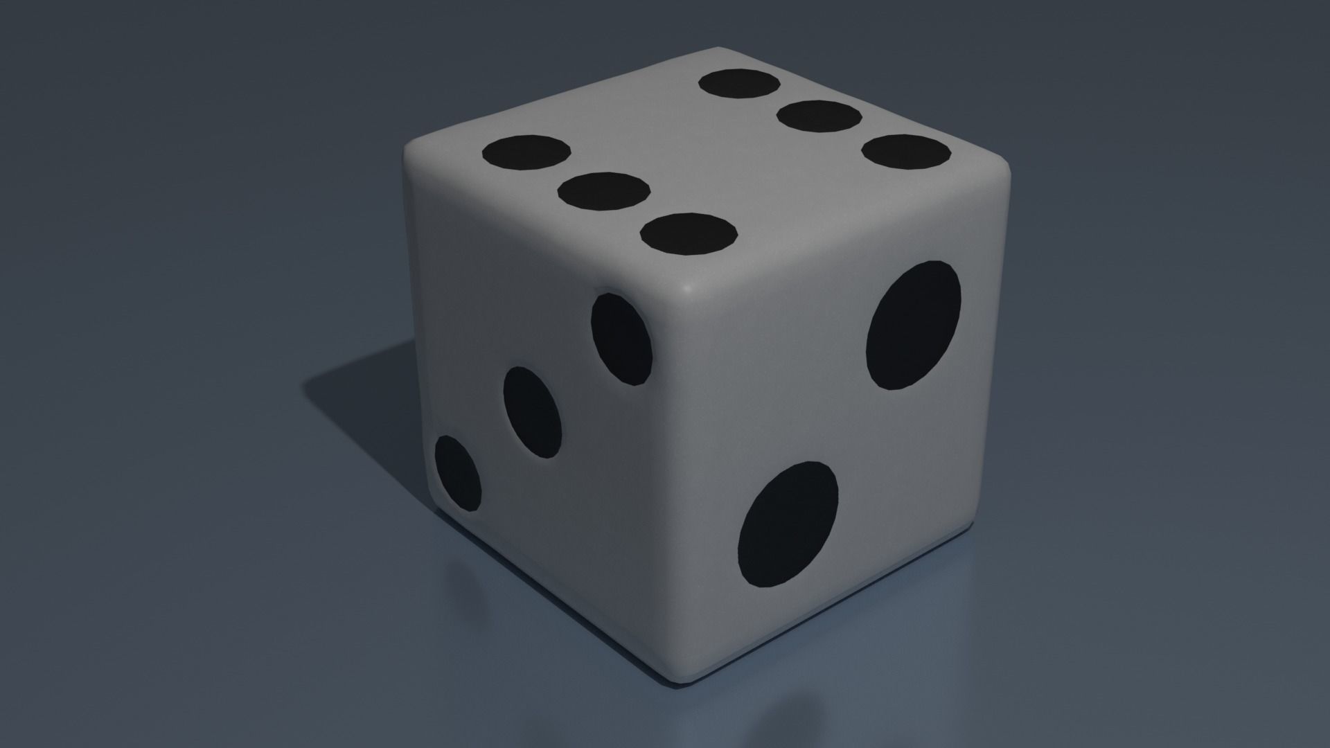Dice 6 faces White Color 3D model_2