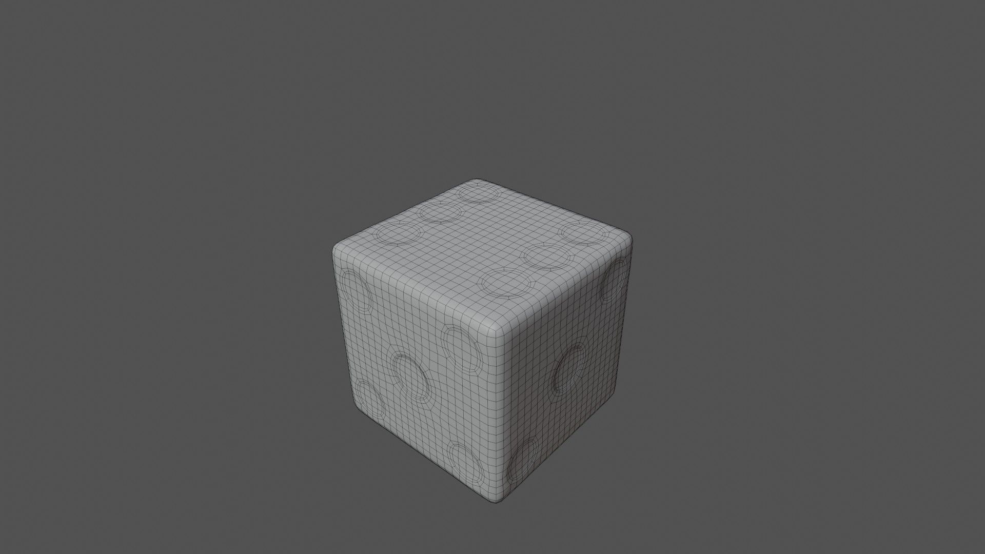 Dice 6 faces White Color 3D model_6
