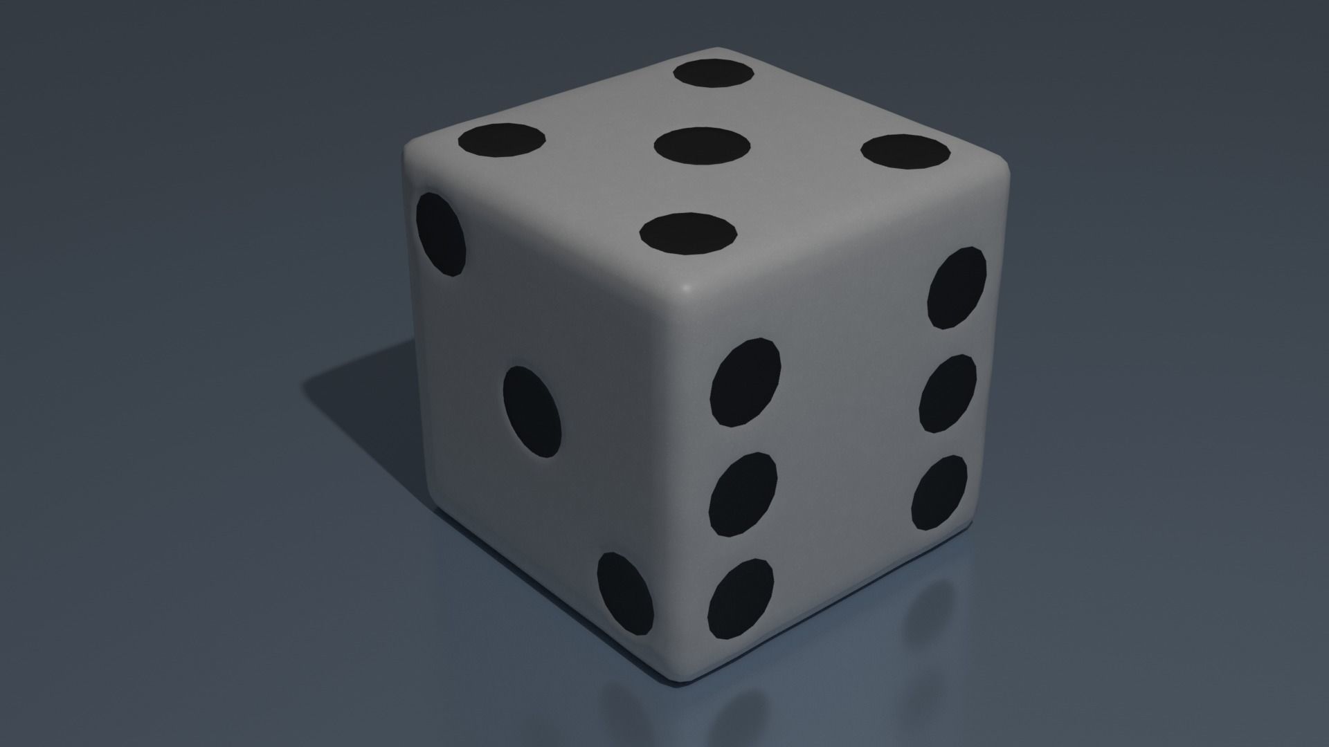 Dice 6 faces White Color 3D model_3