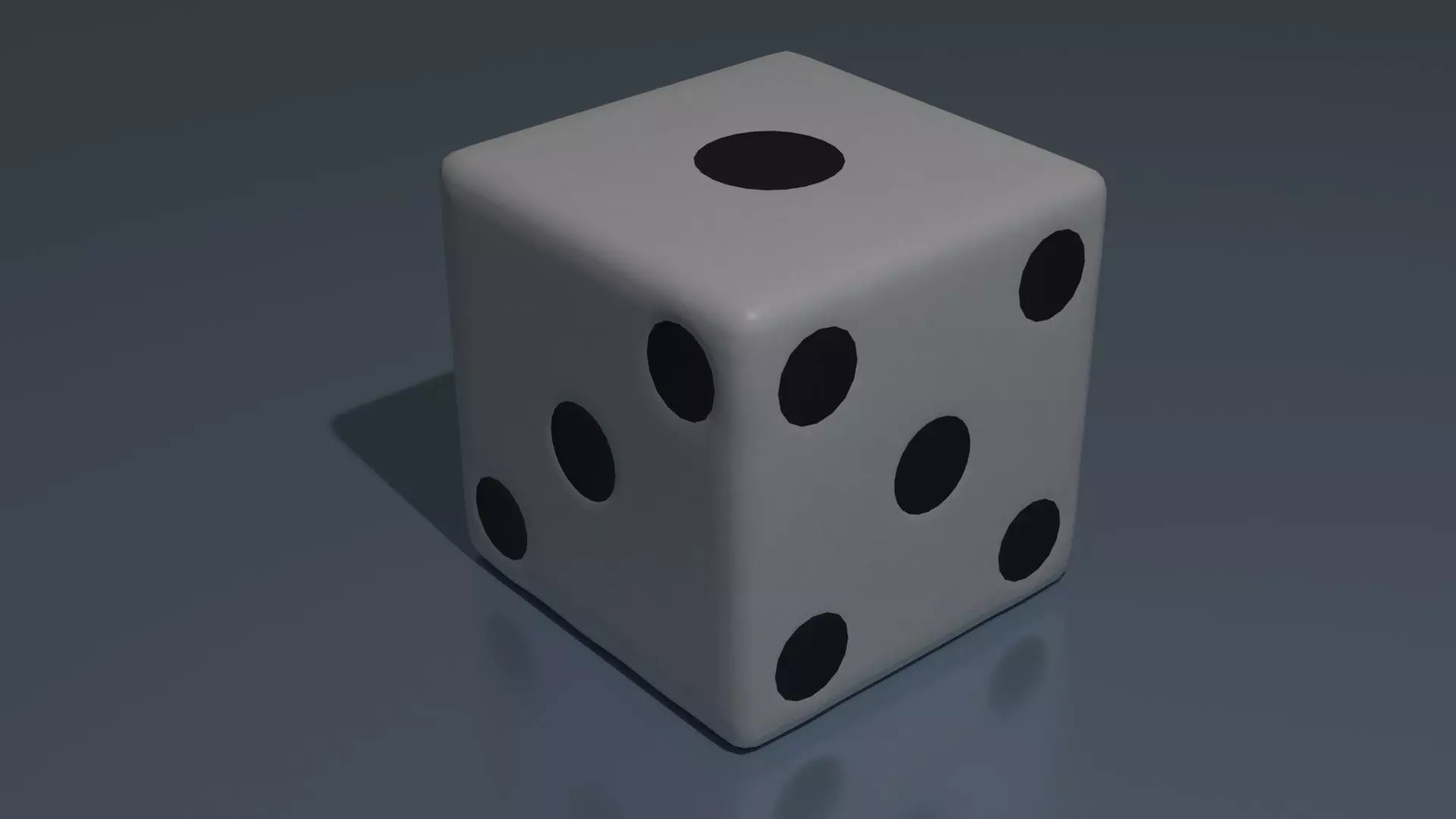 Dice 6 faces White Color 3D model_0