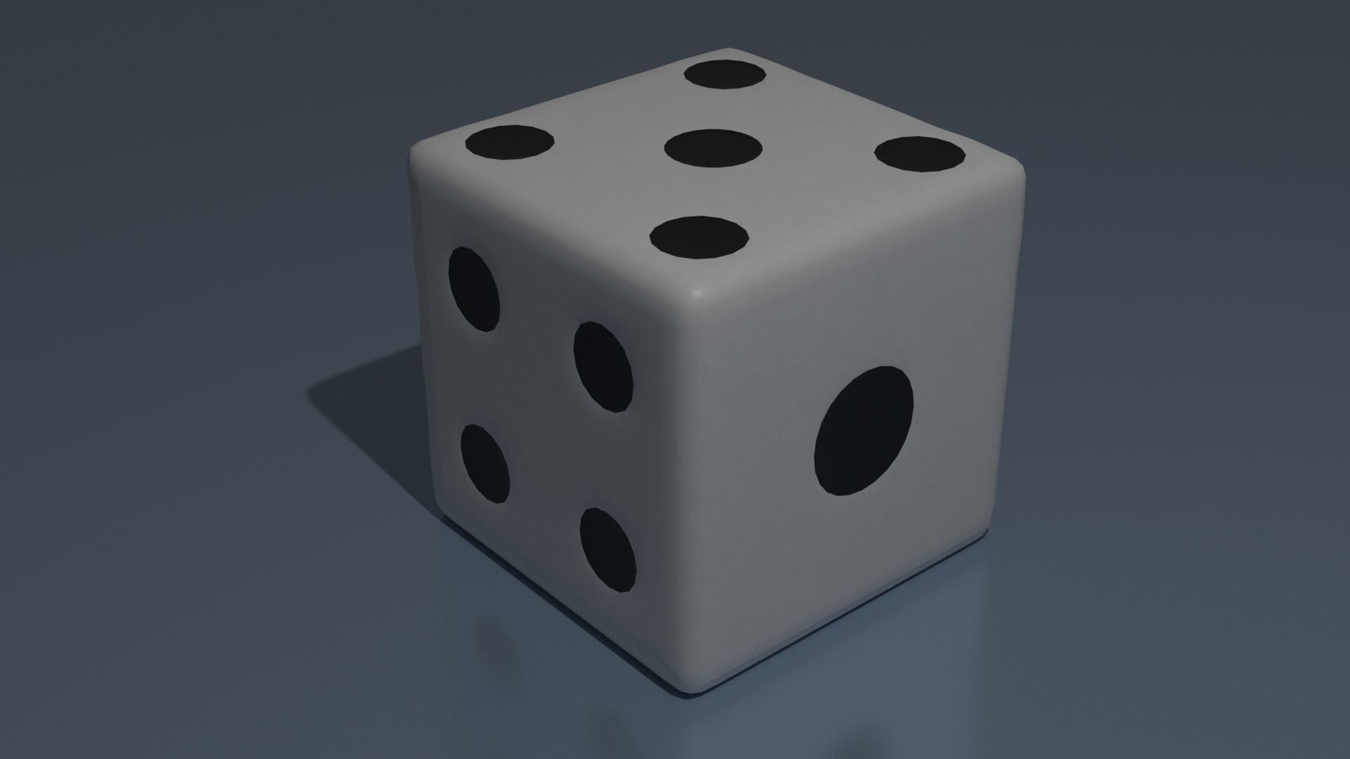 Dice 6 faces White Color 3D model_4
