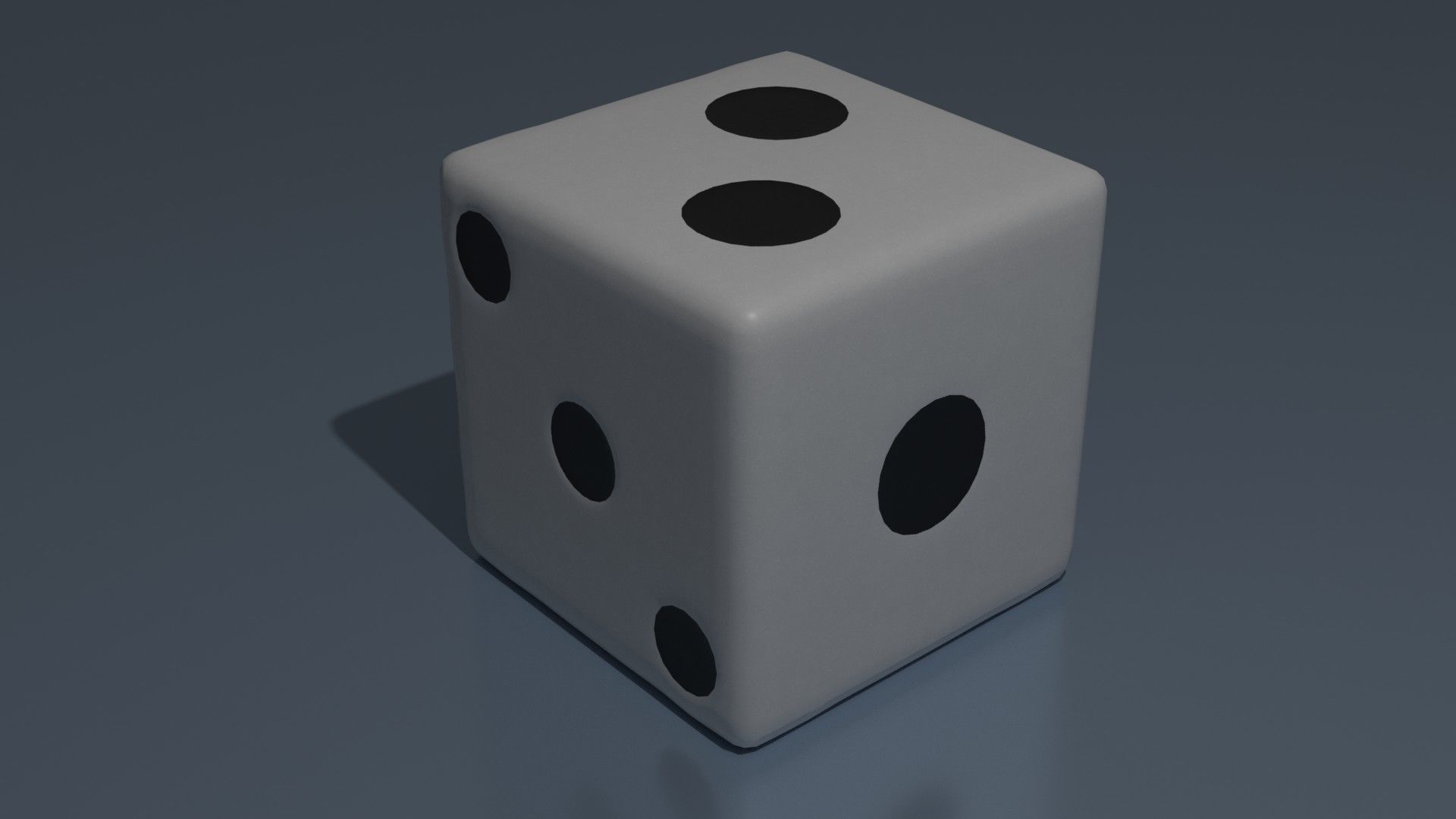 Dice 6 faces White Color 3D model_1
