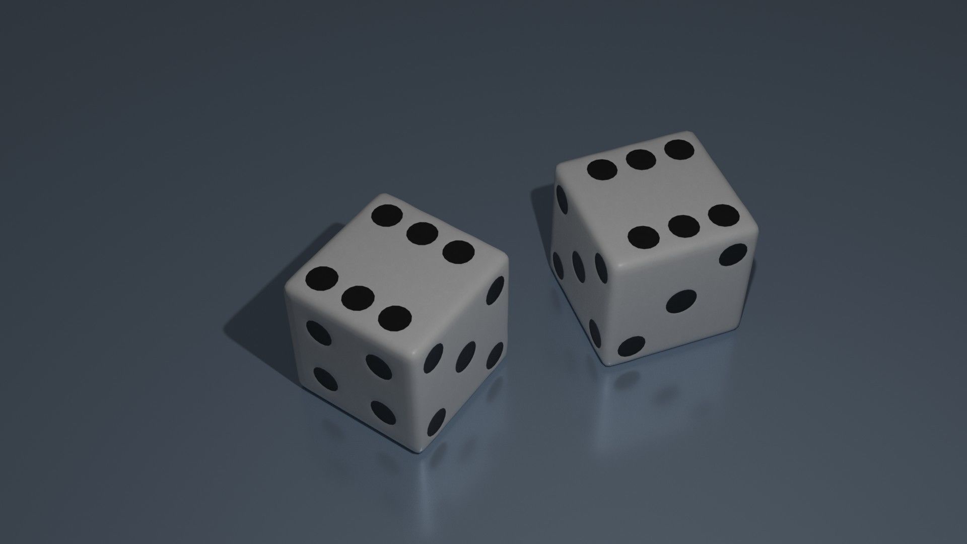 Dice 6 faces White Color 3D model_5