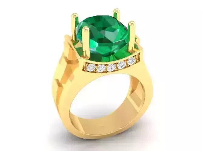 Luxury Emerald Gemstone Ring for Men 343