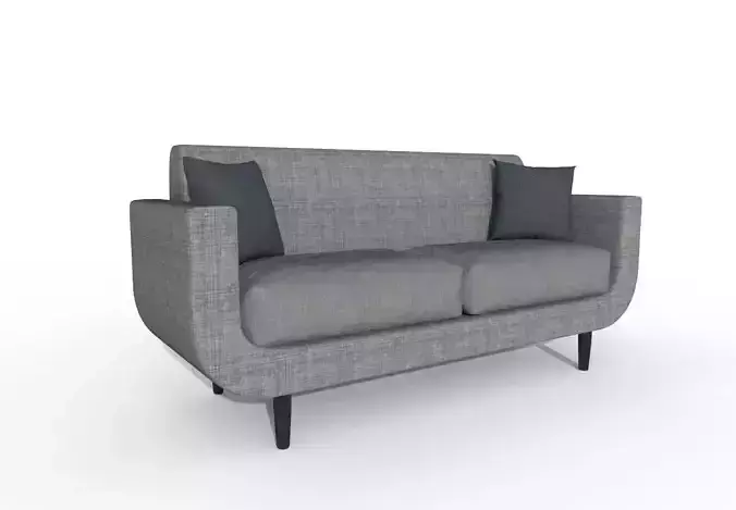 High Poly Modern Fabric Sofa - High Resolution Model