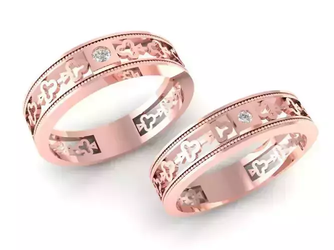 Luxury Dragon Phoenix Couple Rings for Lovers 346