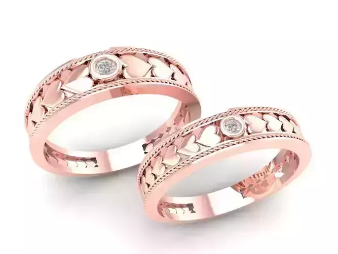 Modern Diamond Couple Rings for Wedding and Engagement 347