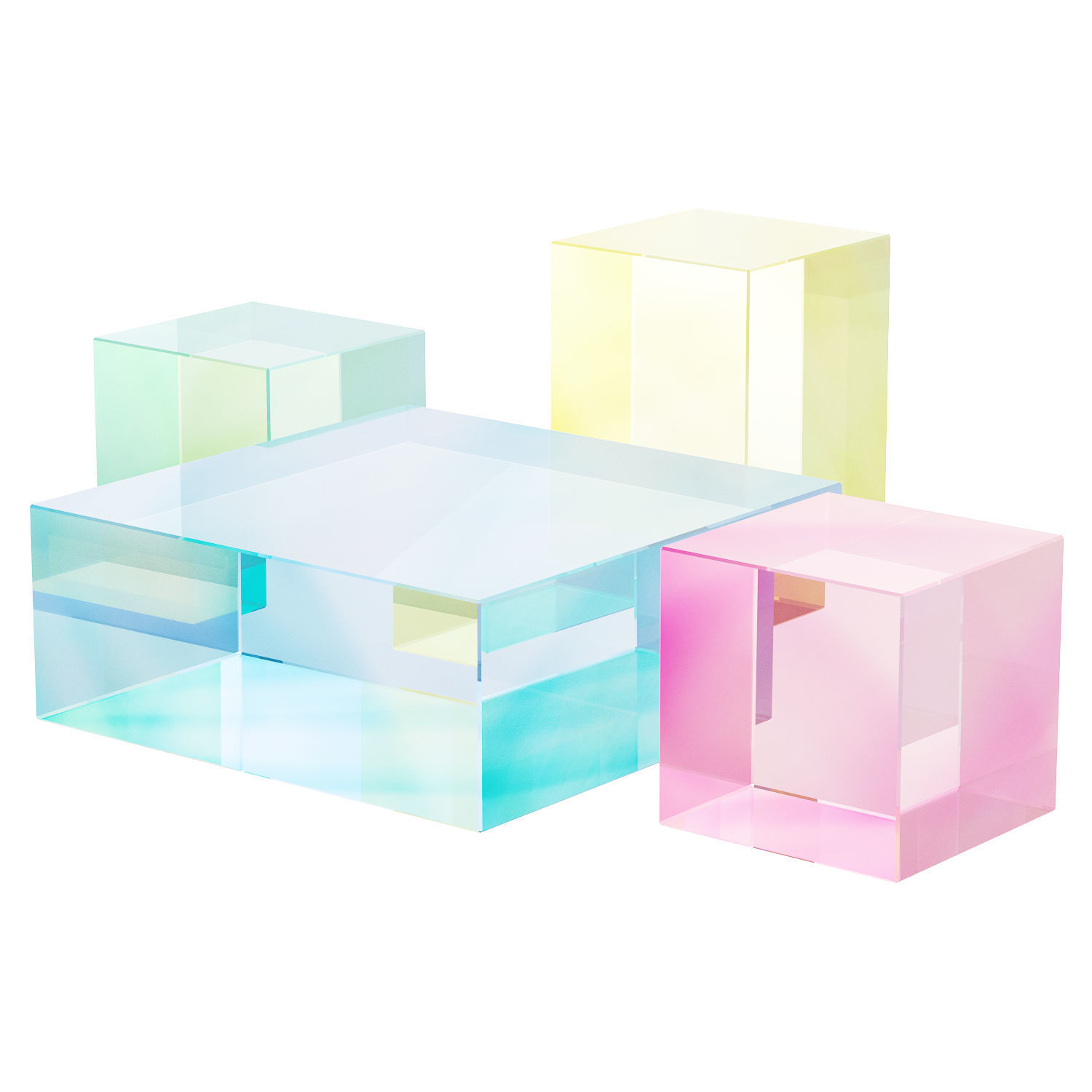 020 Multi-colored Pearl custom coffee table 03 Low-poly 3D model_10