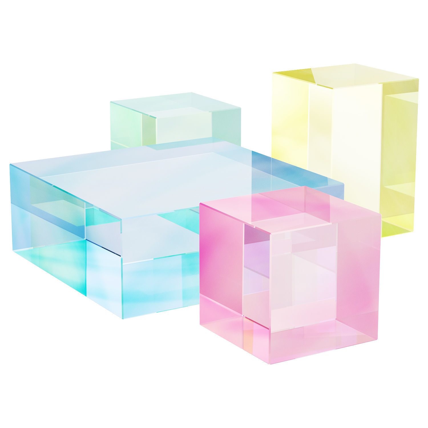 020 Multi-colored Pearl custom coffee table 03 Low-poly 3D model_7