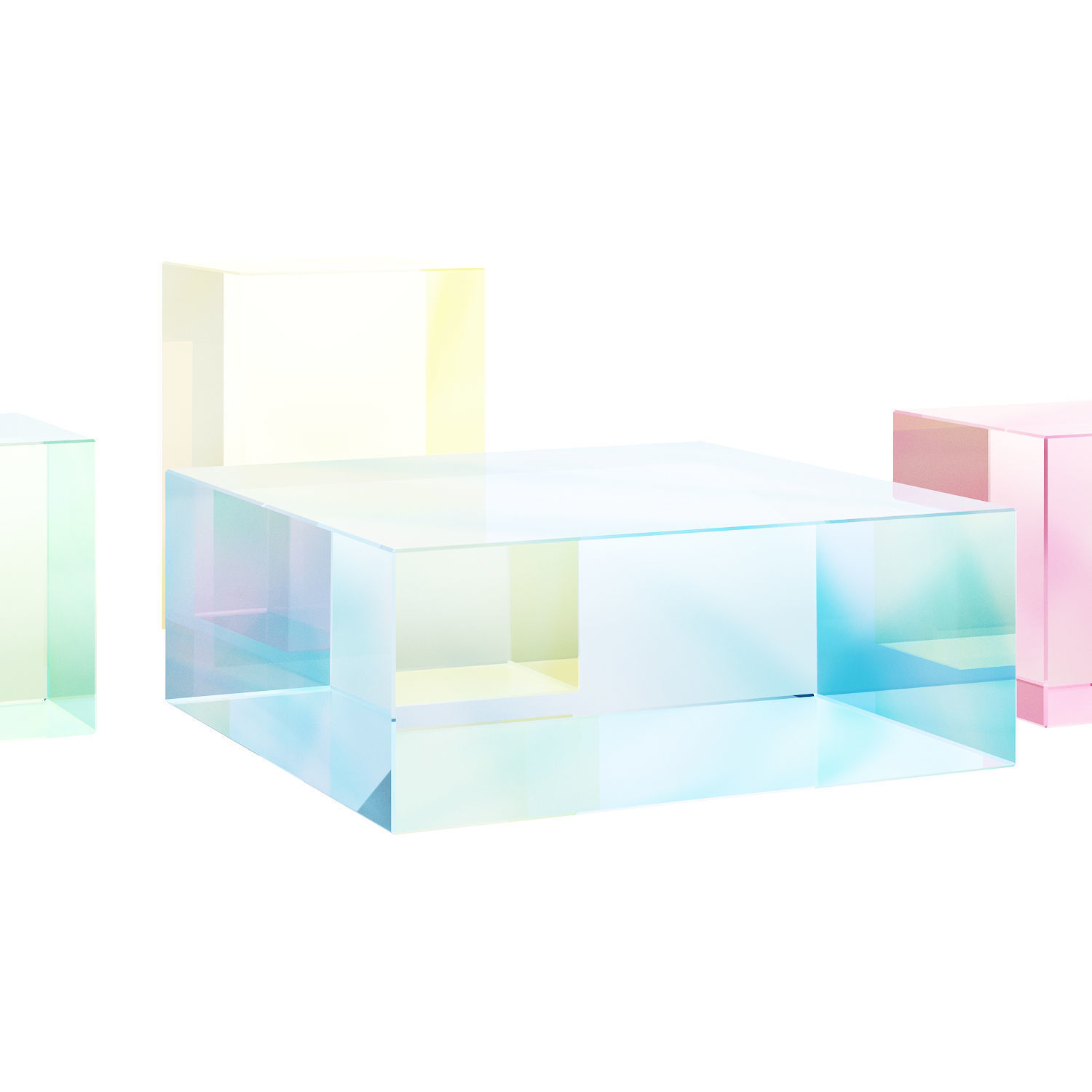 020 Multi-colored Pearl custom coffee table 03 Low-poly 3D model_5