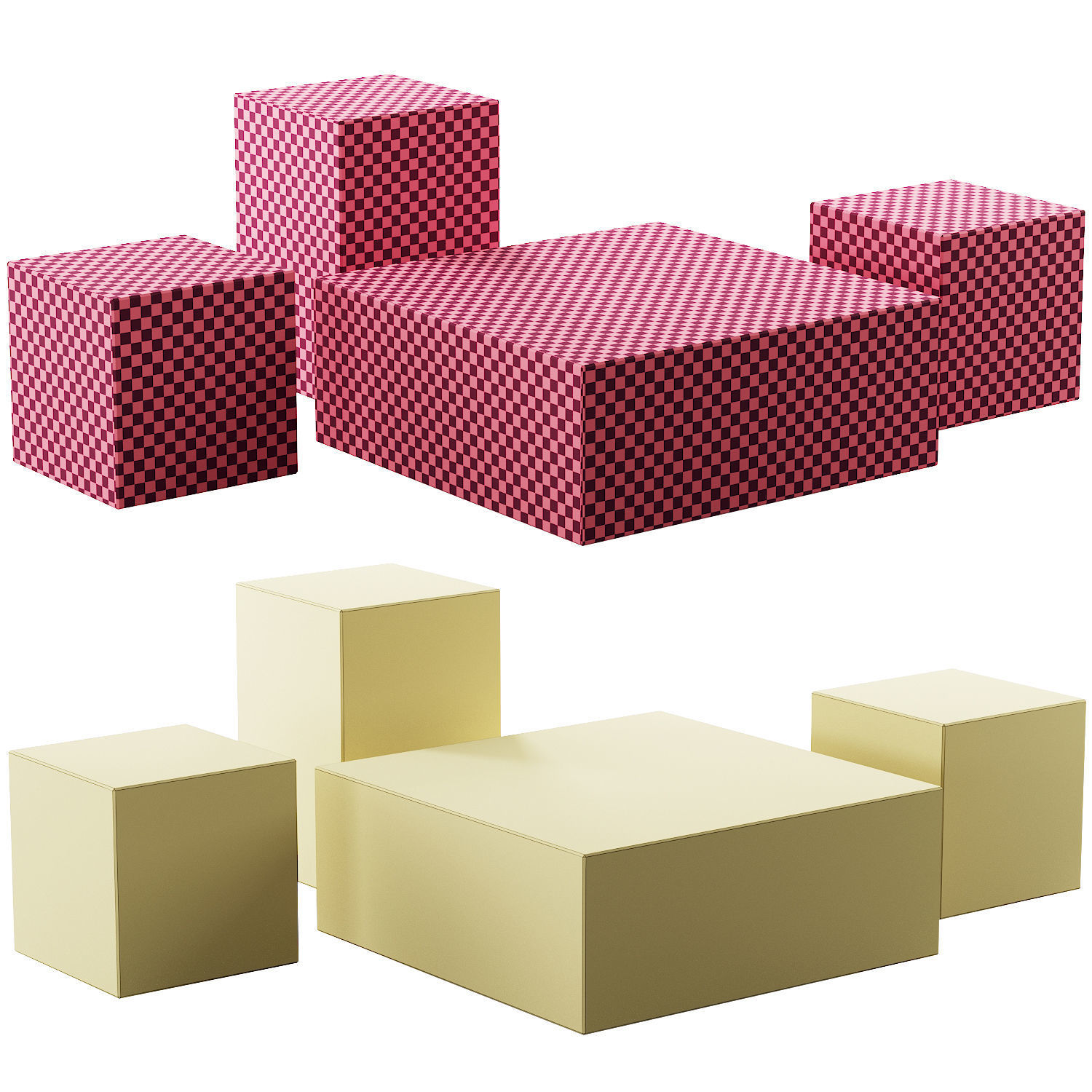 020 Multi-colored Pearl custom coffee table 03 Low-poly 3D model_16