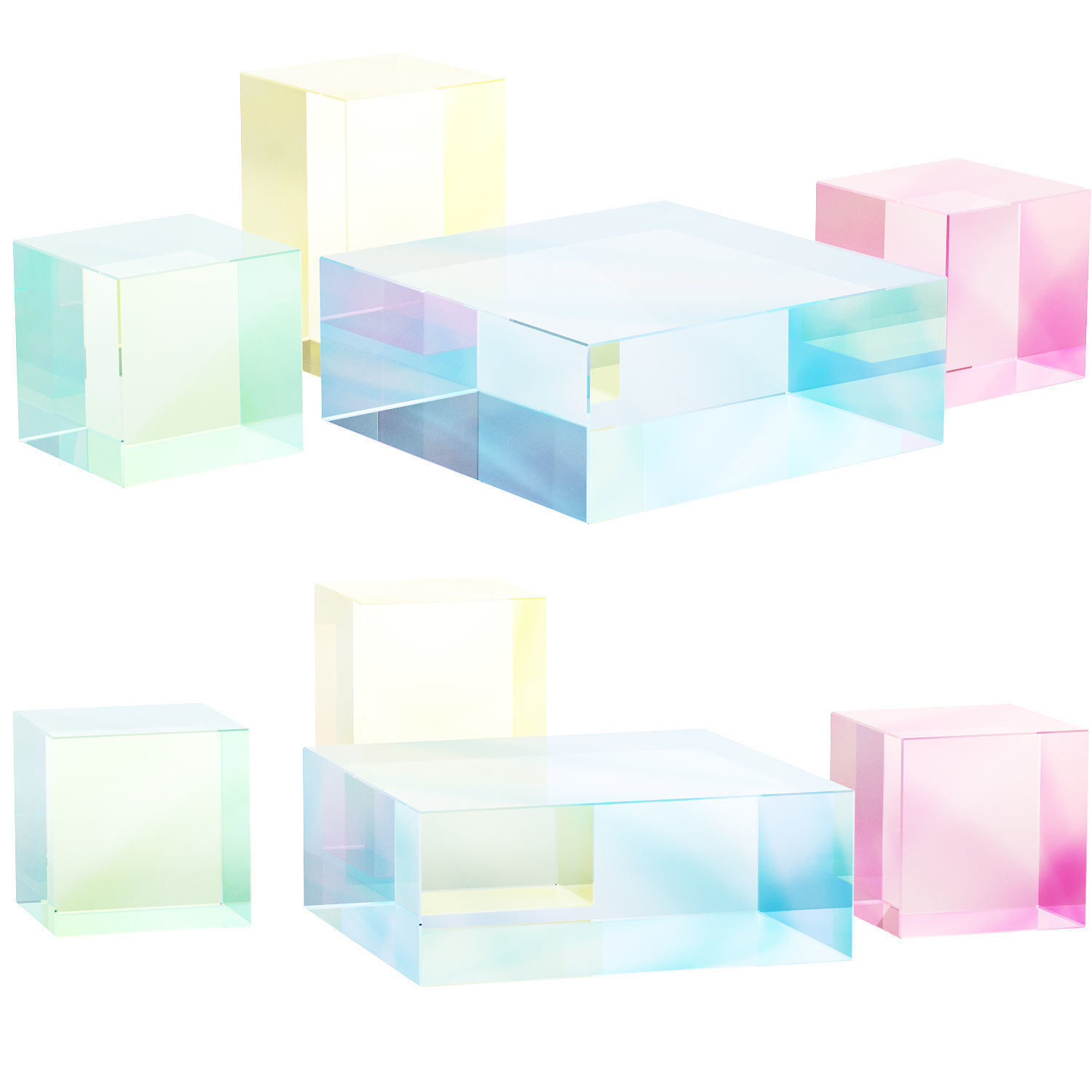 020 Multi-colored Pearl custom coffee table 03 Low-poly 3D model_14
