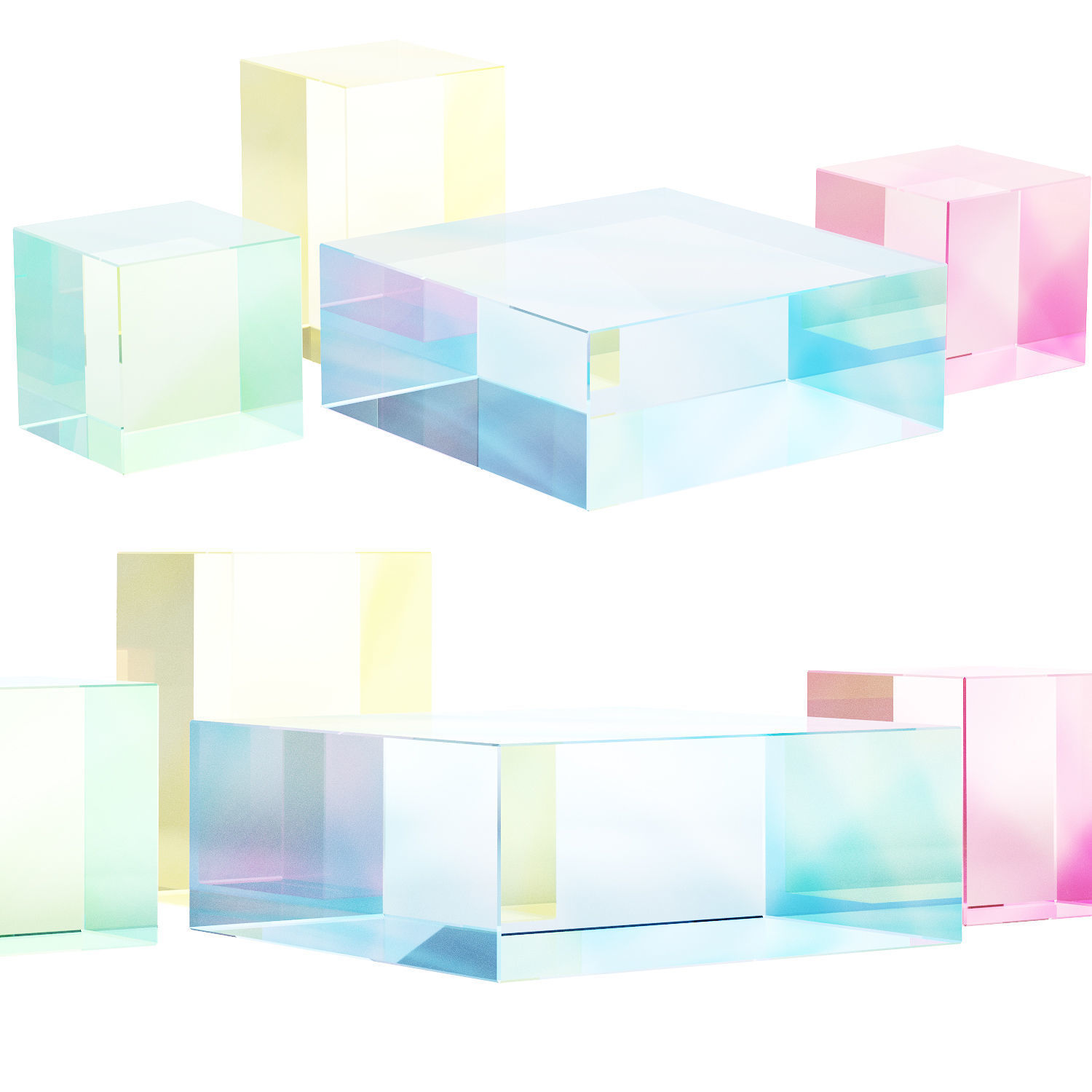 020 Multi-colored Pearl custom coffee table 03 Low-poly 3D model_12