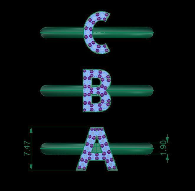 Alphabet Rings 3D print model_3