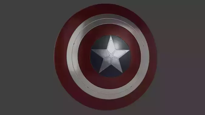 Captain America Shield Low-poly 3D model