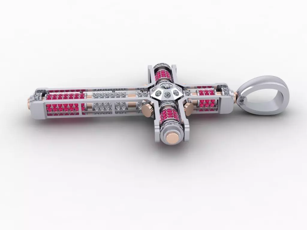 Rotation motion Cross Pendants 3D print model_0