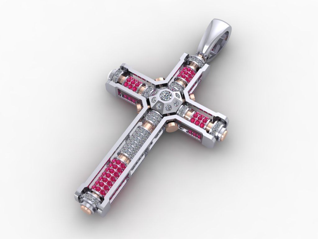 Rotation motion Cross Pendants 3D print model_4