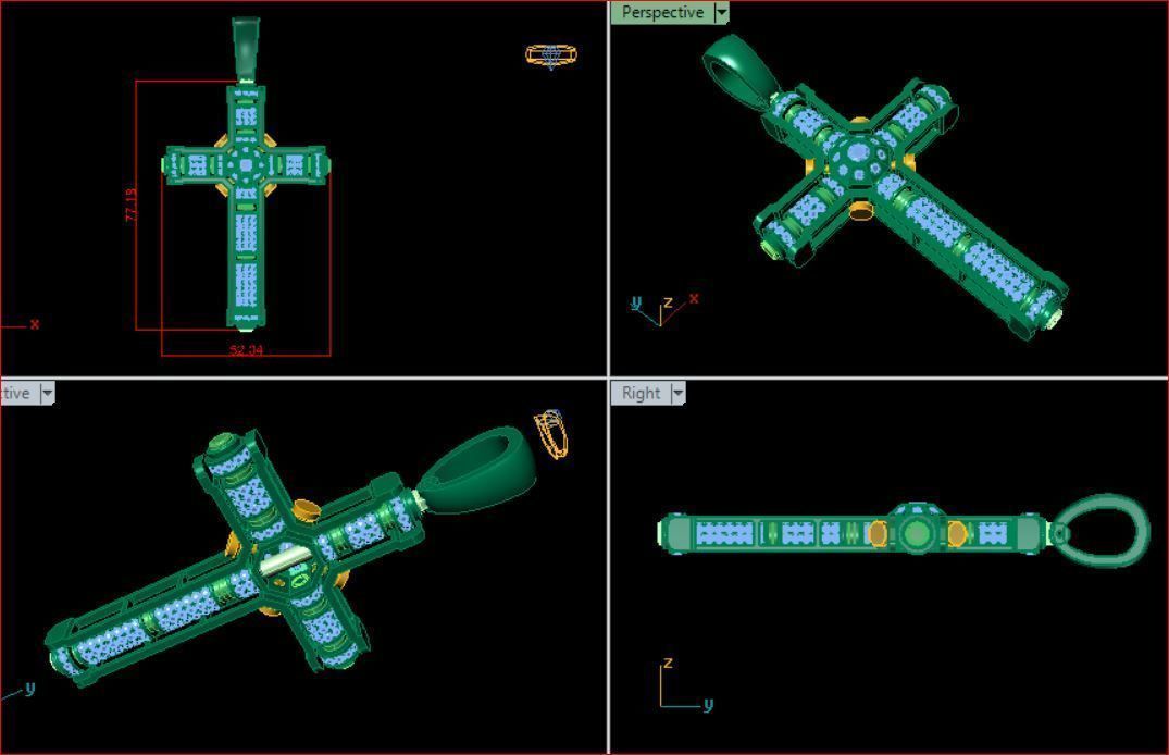 Rotation motion Cross Pendants 3D print model_2