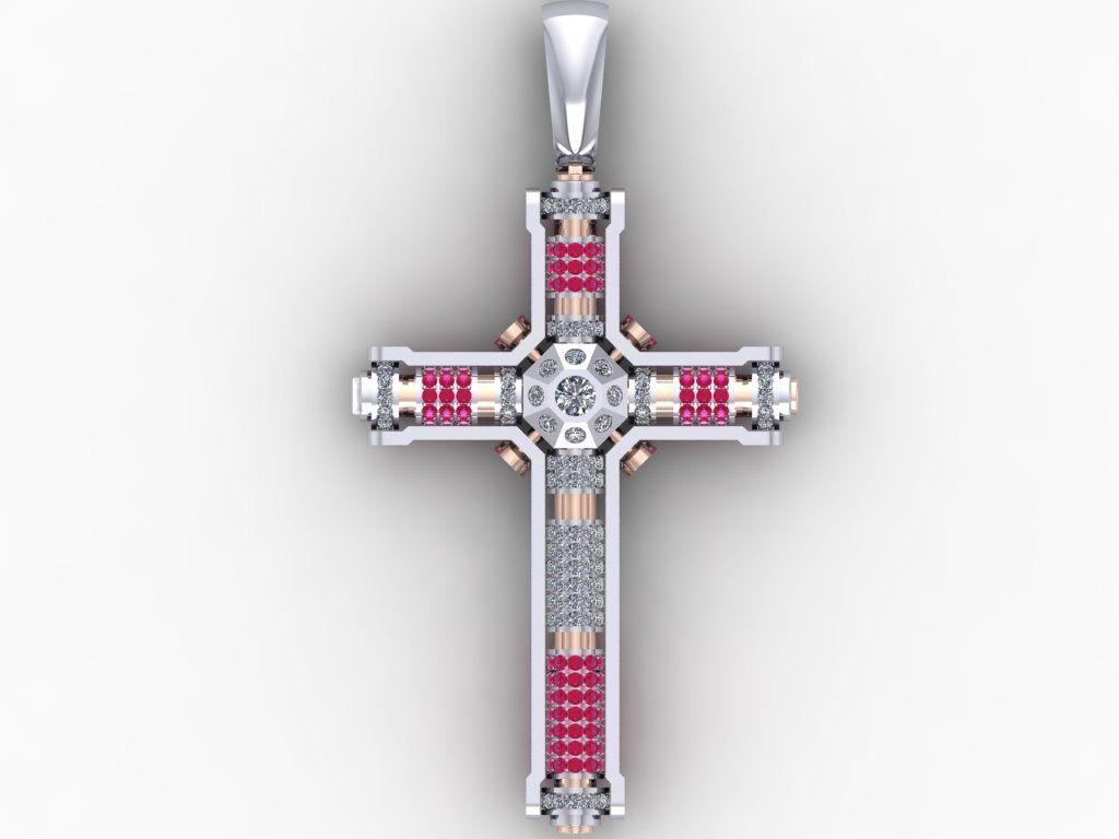 Rotation motion Cross Pendants 3D print model_3