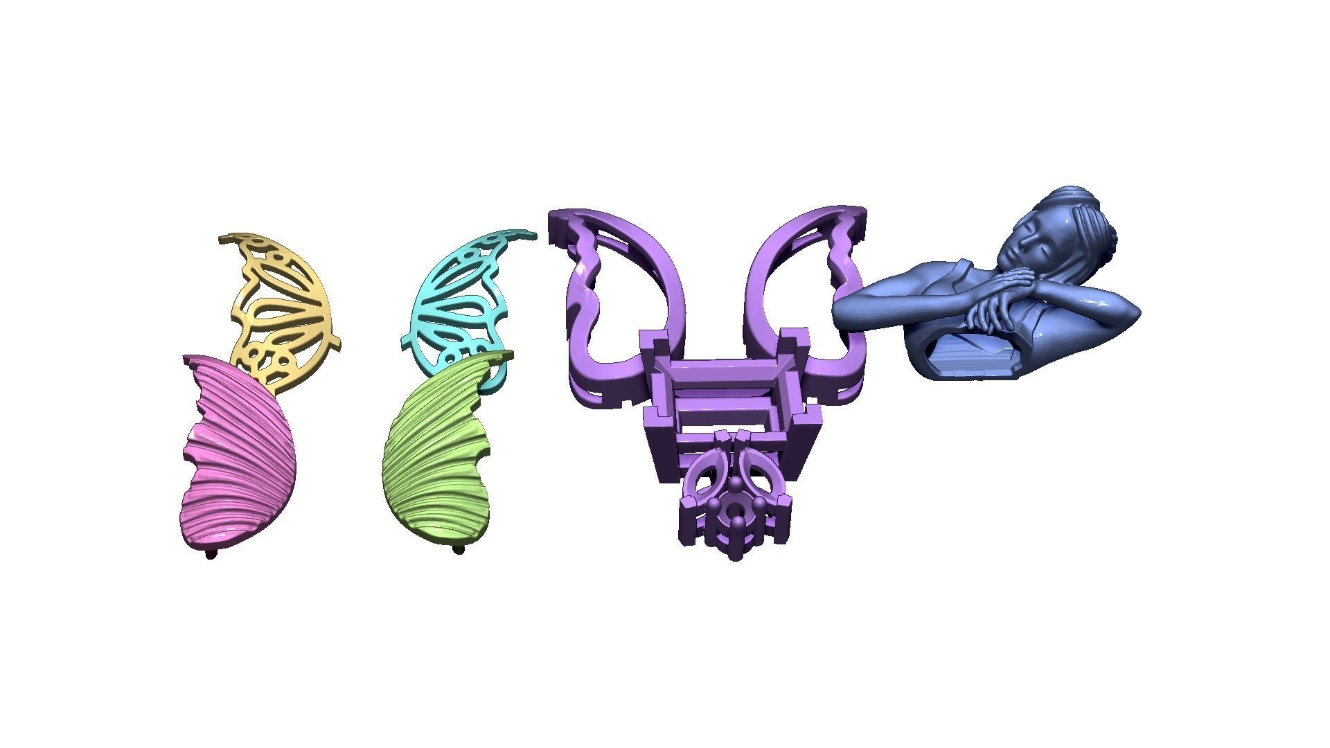 Angel pendant 3D print model_4