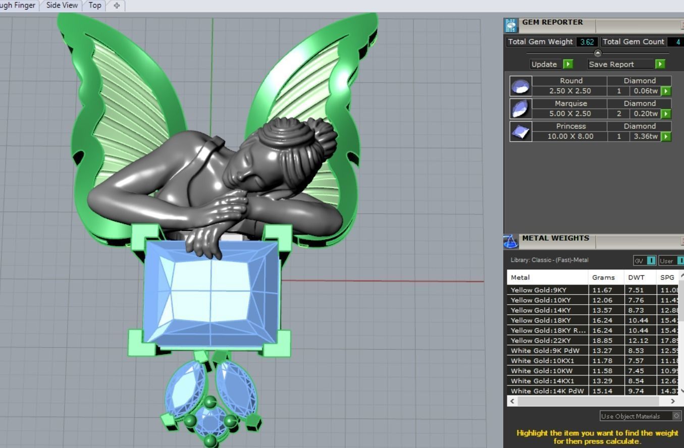 Angel pendant 3D print model_3
