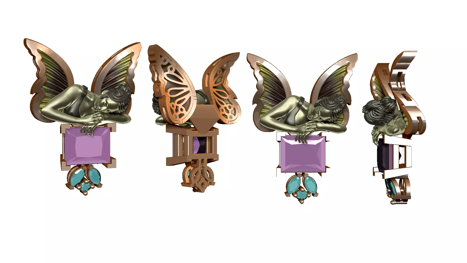 Angel pendant 3D print model_0