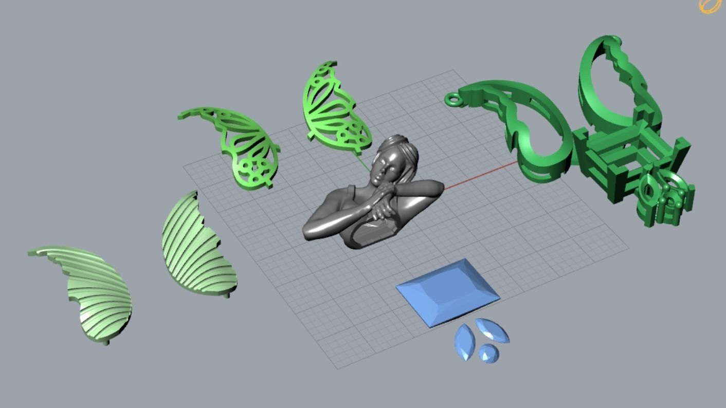 Angel pendant 3D print model_2