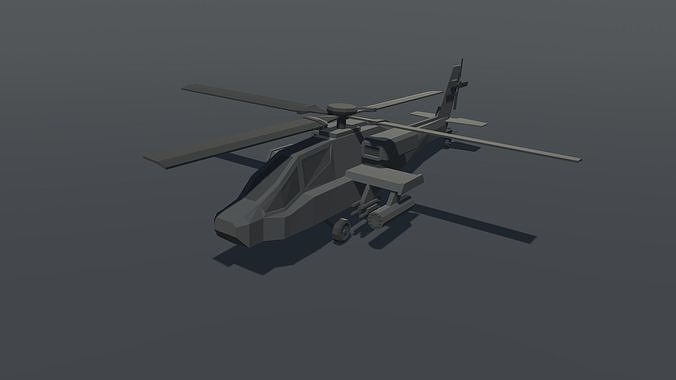 Military Helicopter Lowpoly Low-poly 3D model