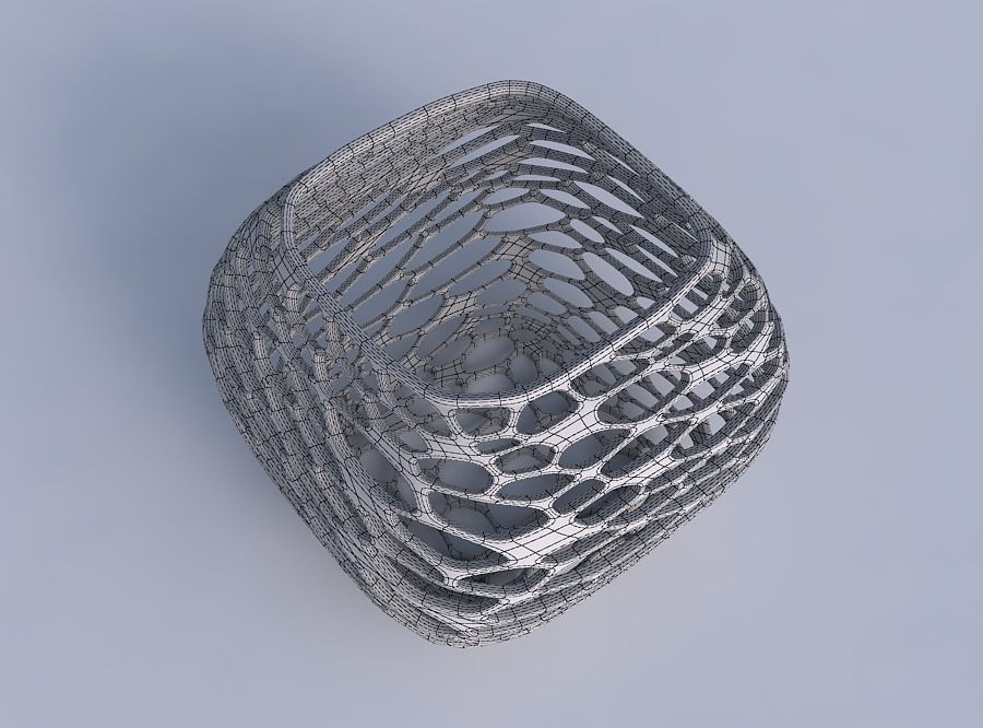 Bowl semi-quadratic with twisted organic lattice 2 3D print model_6