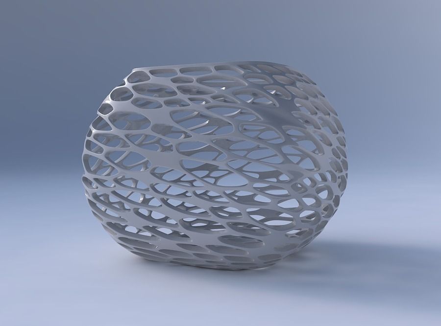 Bowl semi-quadratic with twisted organic lattice 2 3D print model_4