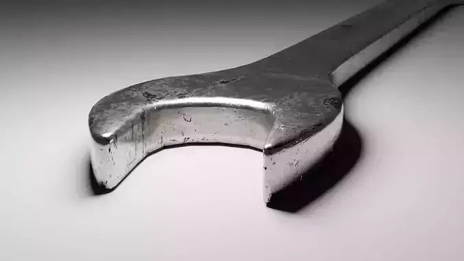 Wrench Steinless Steel Used Low-poly 3D model