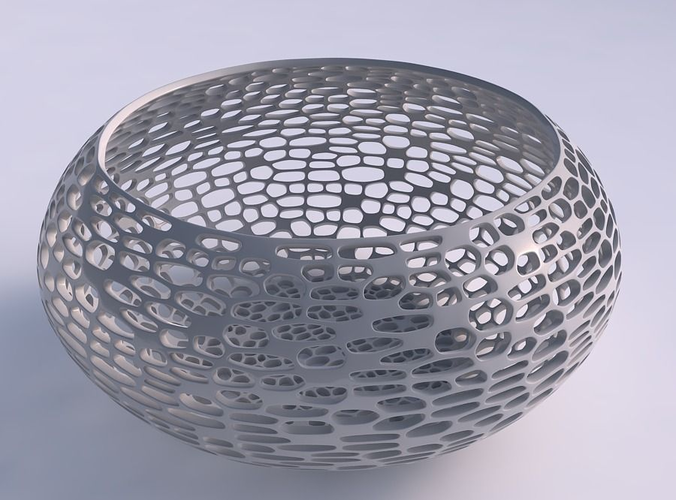 Bowl spheric squeezed wide with dense organic lattice 2