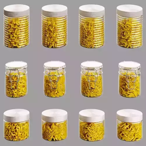 Kitchen set of 12 jars of pasta