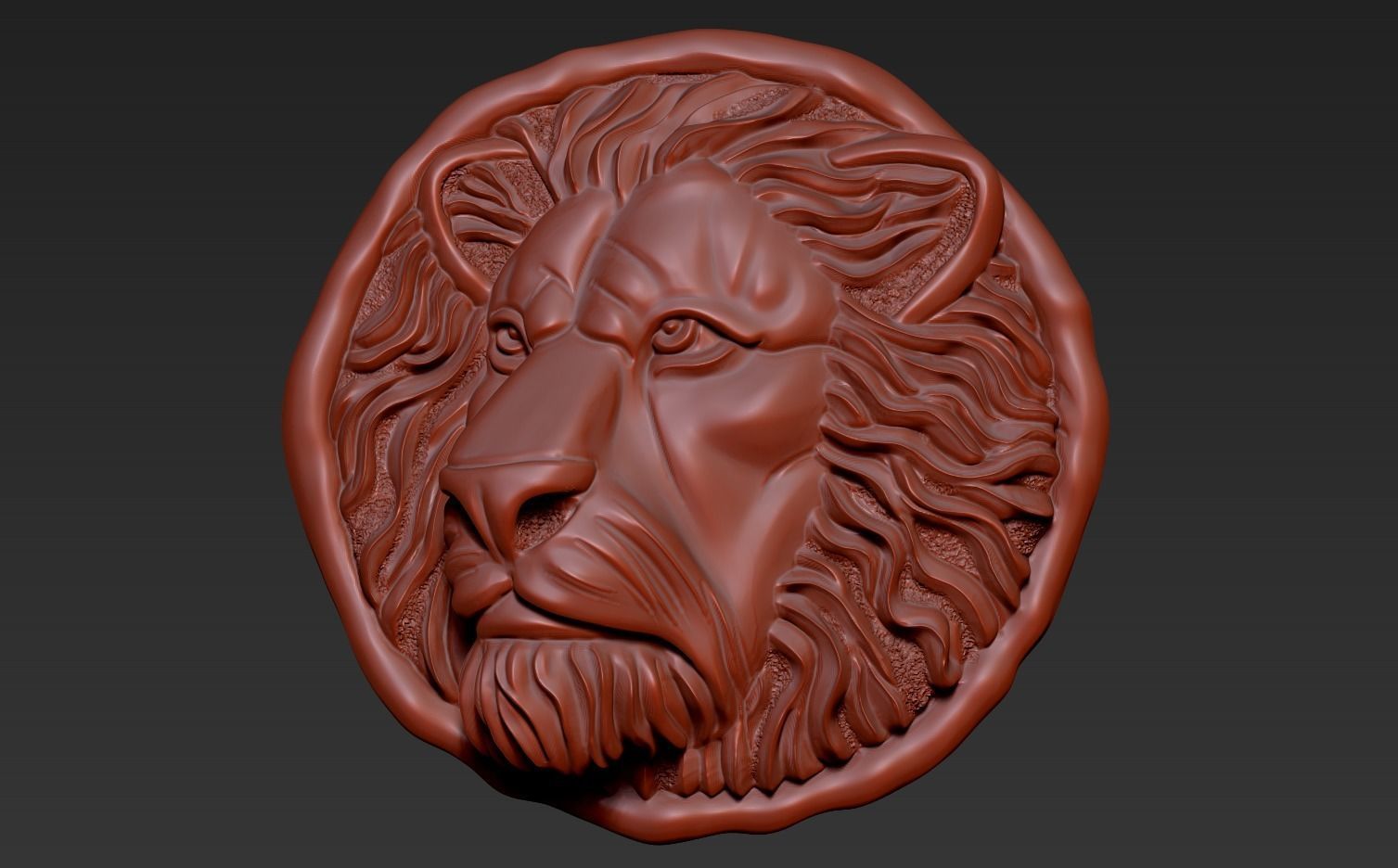 lion pendant 3D print model_5