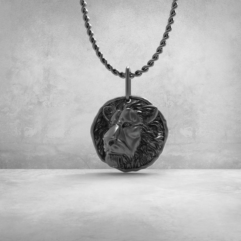 lion pendant 3D print model_1