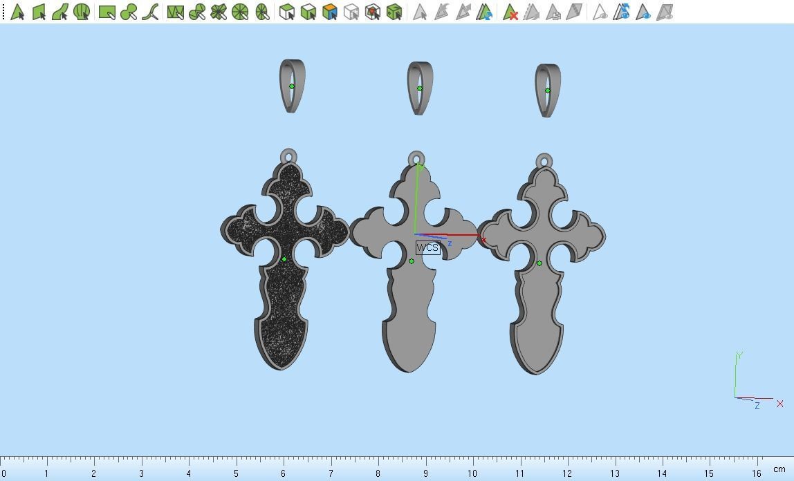 nice Cross 3 cross in files enamel ornament 3D print model_12