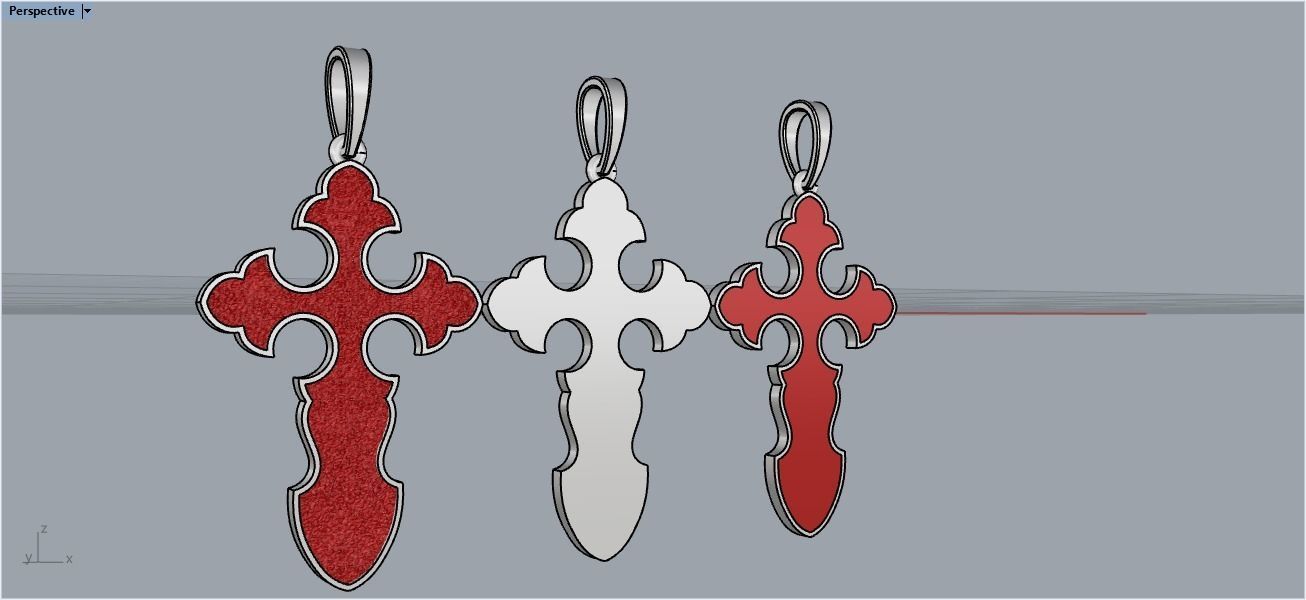 nice Cross 3 cross in files enamel ornament 3D print model_11