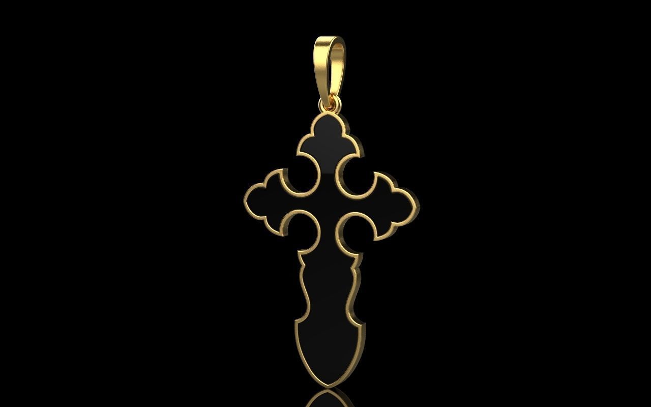 nice Cross 3 cross in files enamel ornament 3D print model_14