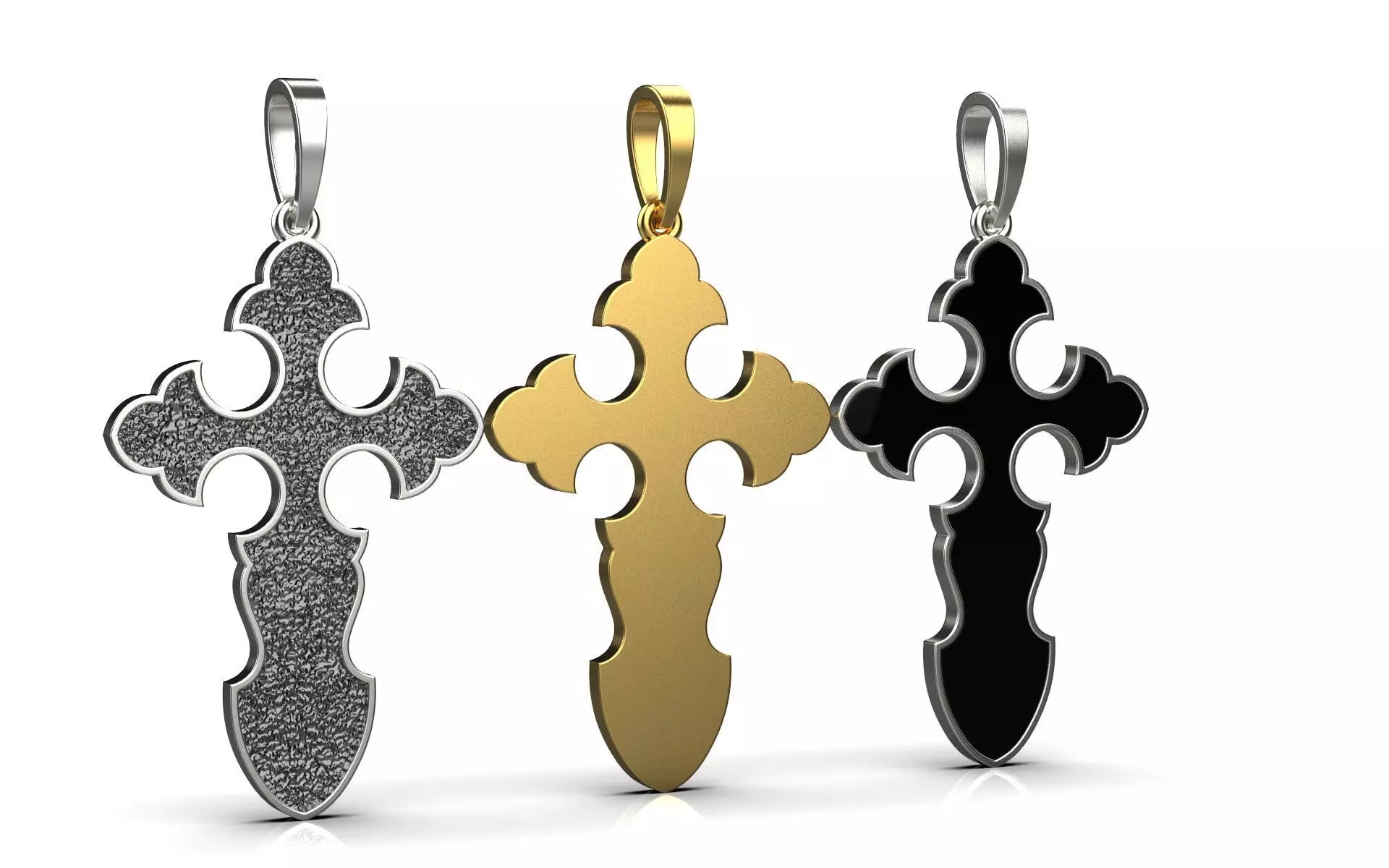 nice Cross 3 cross in files enamel ornament 3D print model_0