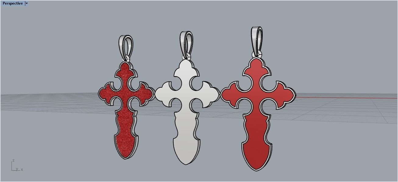 nice Cross 3 cross in files enamel ornament 3D print model_10