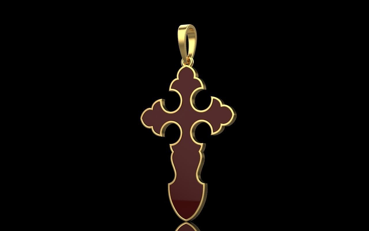nice Cross 3 cross in files enamel ornament 3D print model_30