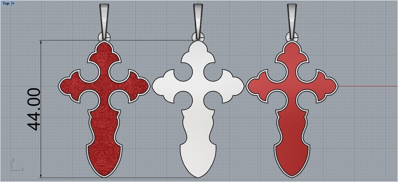 nice Cross 3 cross in files enamel ornament 3D print model_7